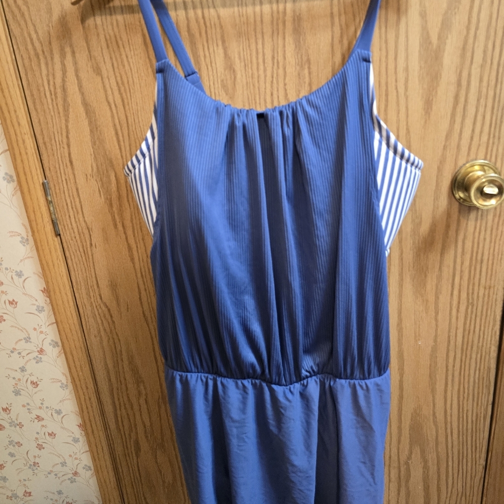 Swim By CaciqueBlue and White Striped Swim  Dress NWT Size 20
